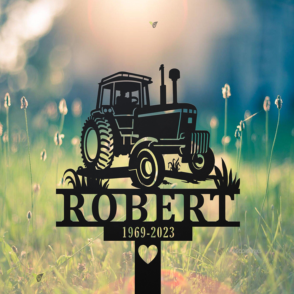 Farming Farmer - Custom Farmer Memorial Metal Stake With