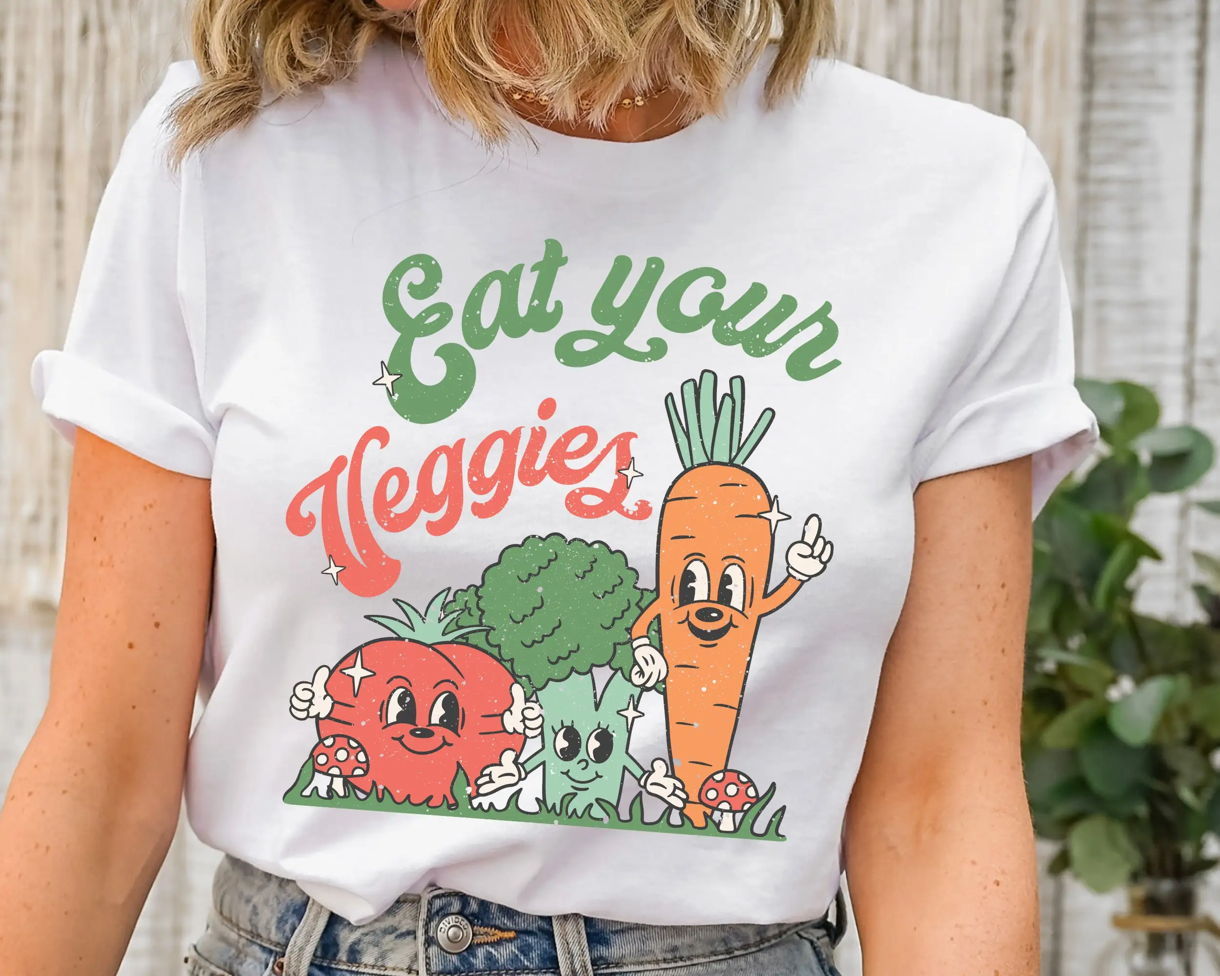 Eat Your Veggies Retro T Shirt - Farming Farmer ulasan dan harga