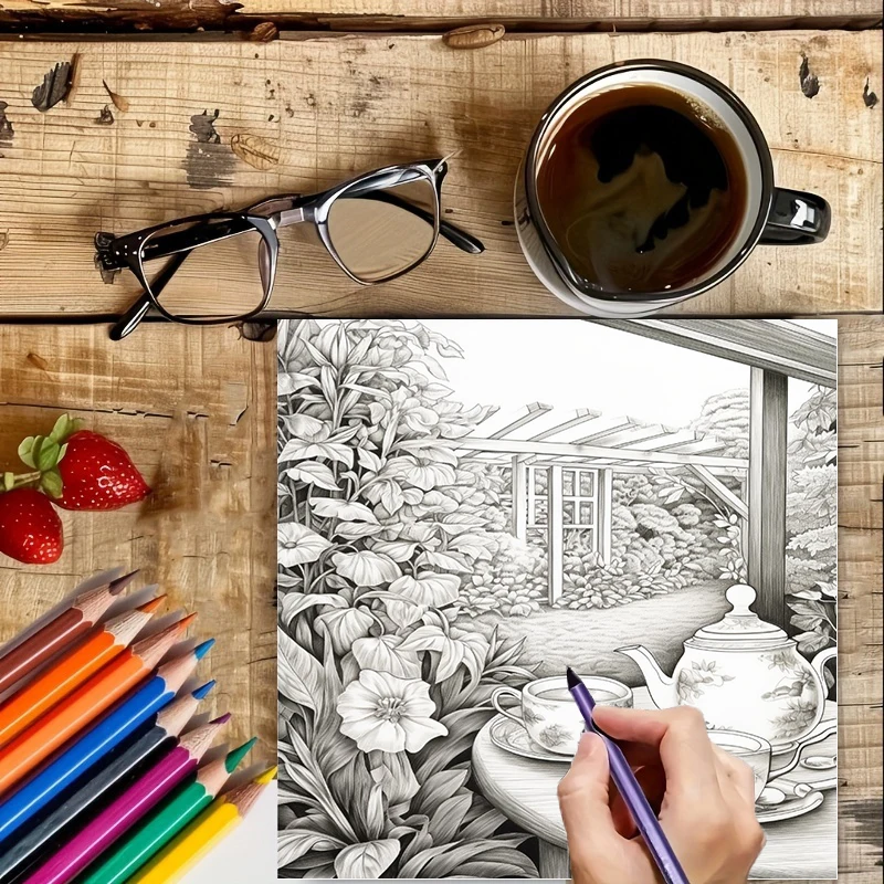 Tea In The Gardens Coloring Bo - Farming And Agriculture ulasan dan harga